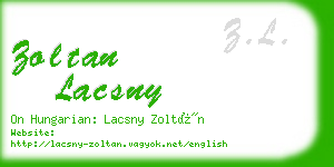 zoltan lacsny business card